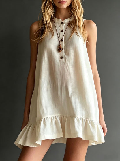 Robe Sans Manches à Volants
