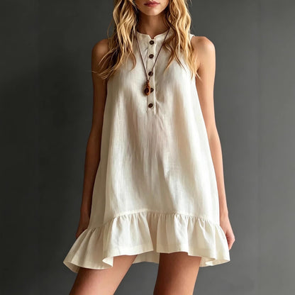 Robe Sans Manches à Volants