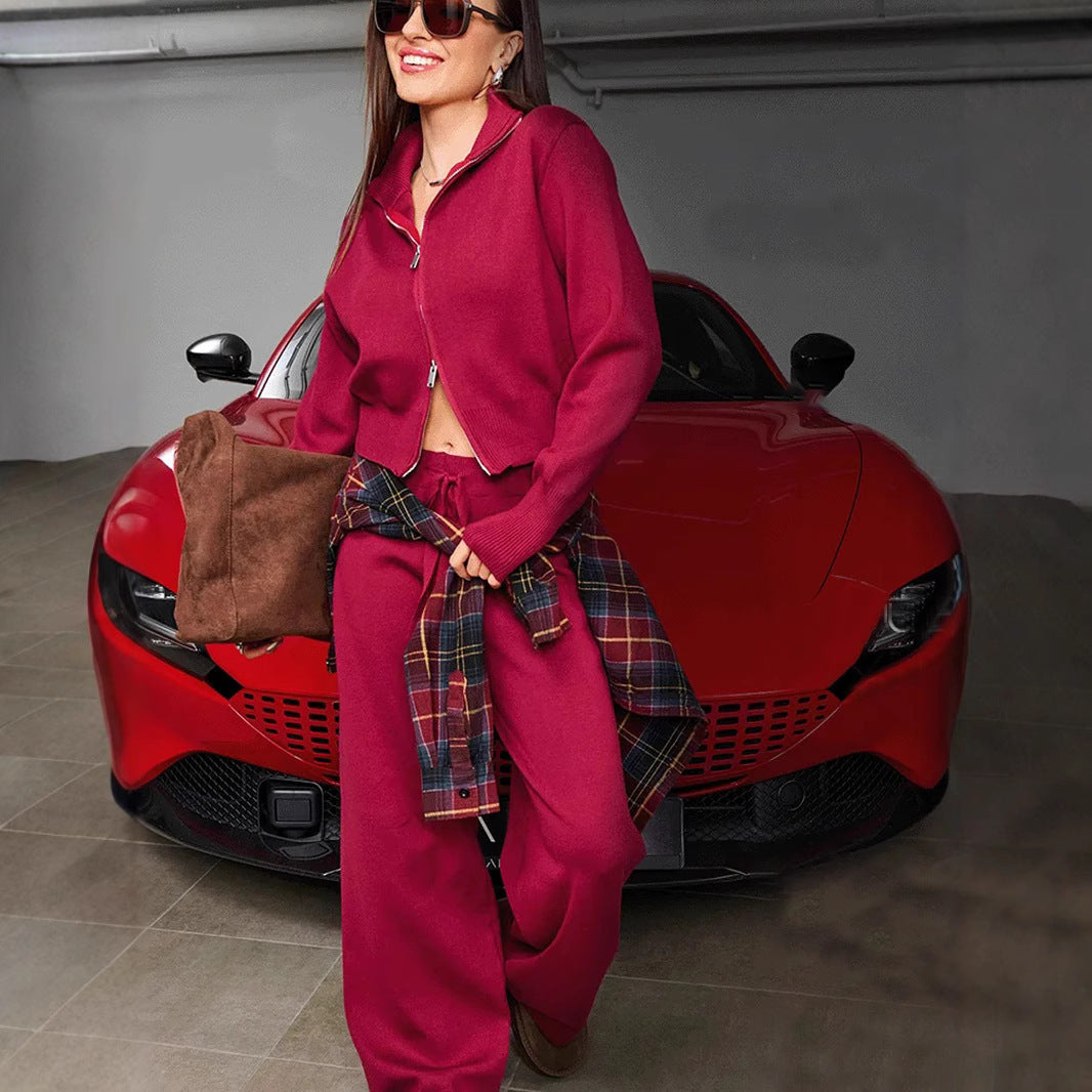 ALBA | PANTALON LARGE, VESTE ZIPPEE.