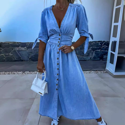 VAURELIA | Robe Denim Séduction
