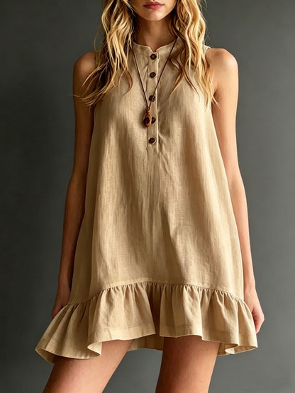 Robe Sans Manches à Volants