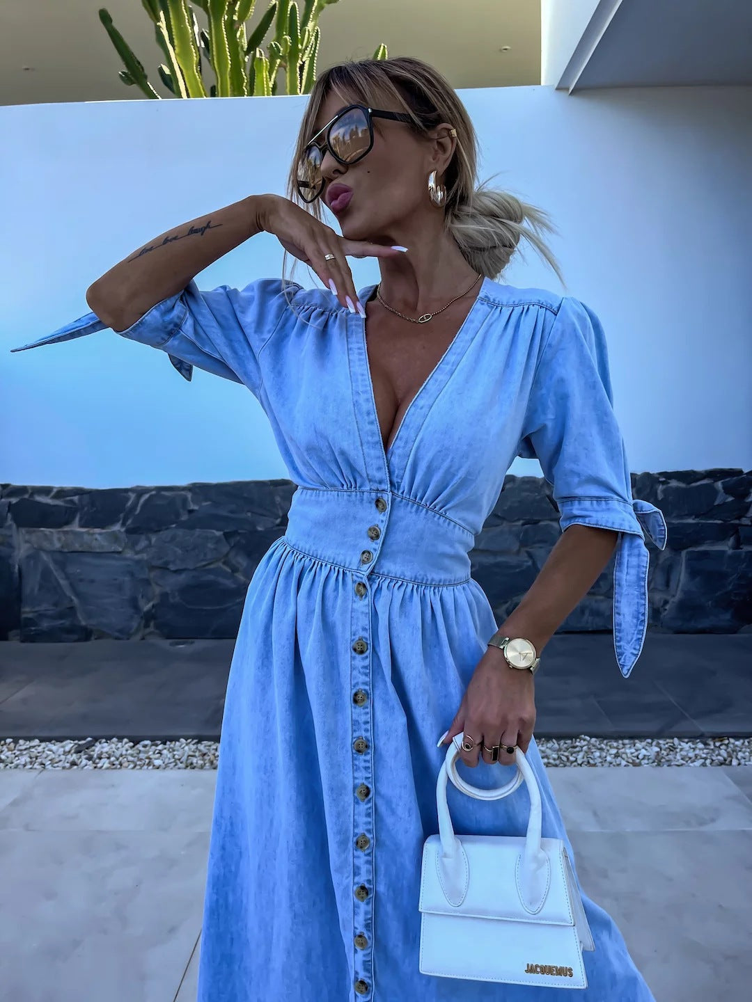 VAURELIA | Robe Denim Séduction