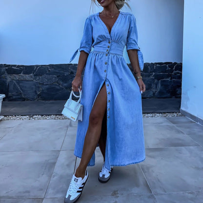 VAURELIA | Robe Denim Séduction