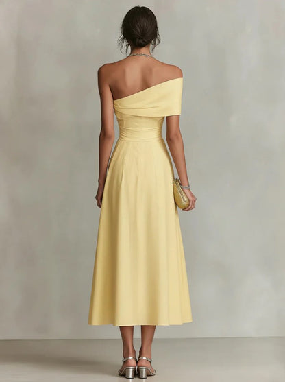 MAXI | ROBE UNE ÉPAULE ÉLEGANCE SOLAIRE