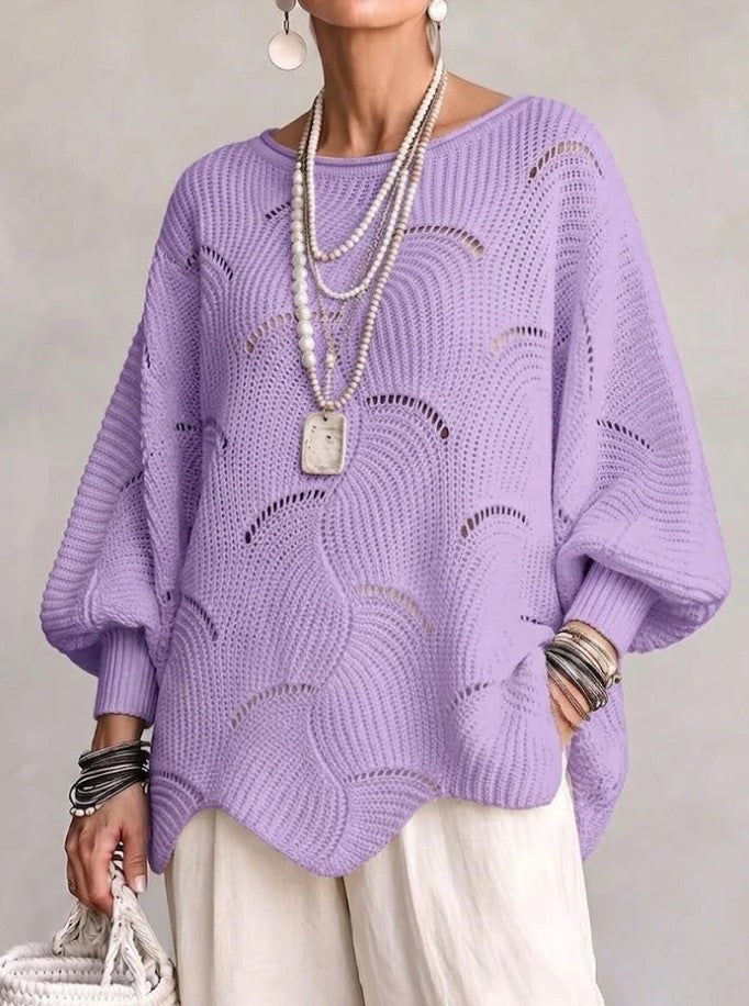 VAUTRO | Pull ajouré en maille avec motif ondulé