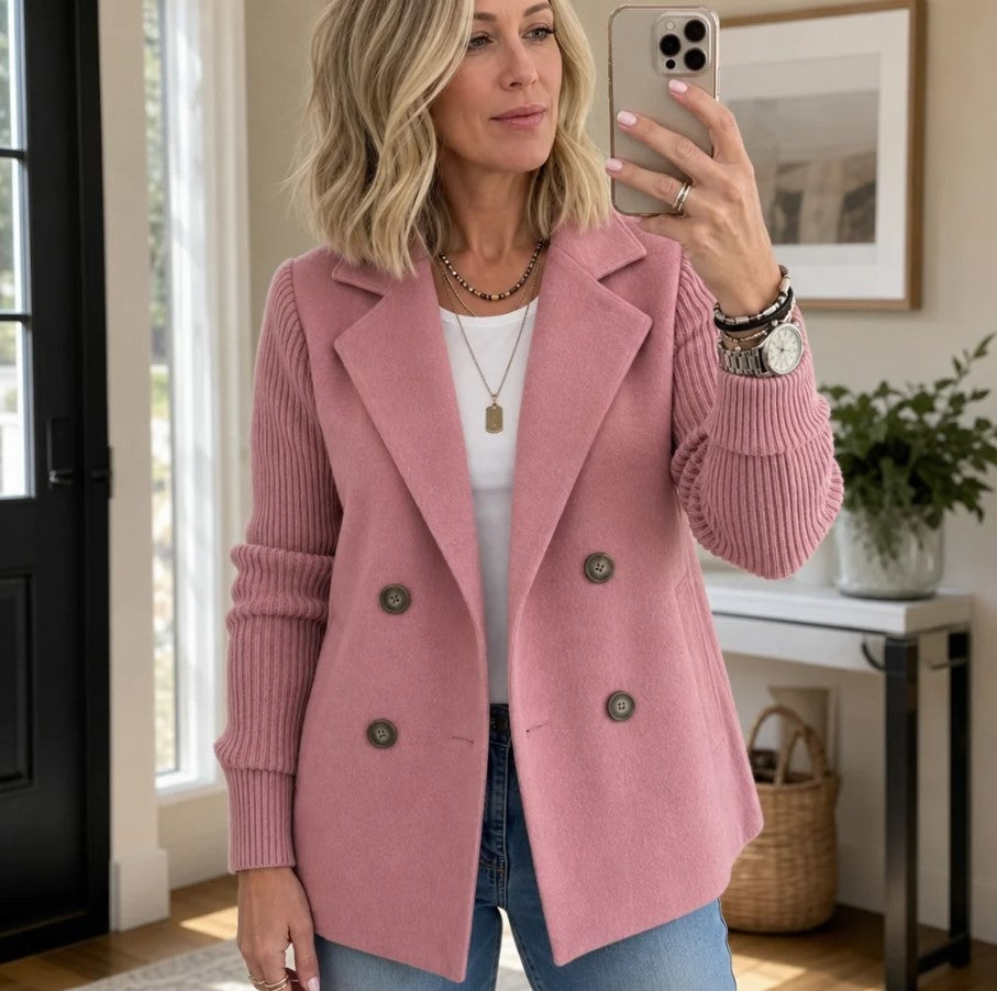 VERBELLA | Blazer croisé à manches tricotées