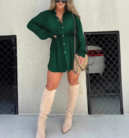 Robe-chemise élégance structurée