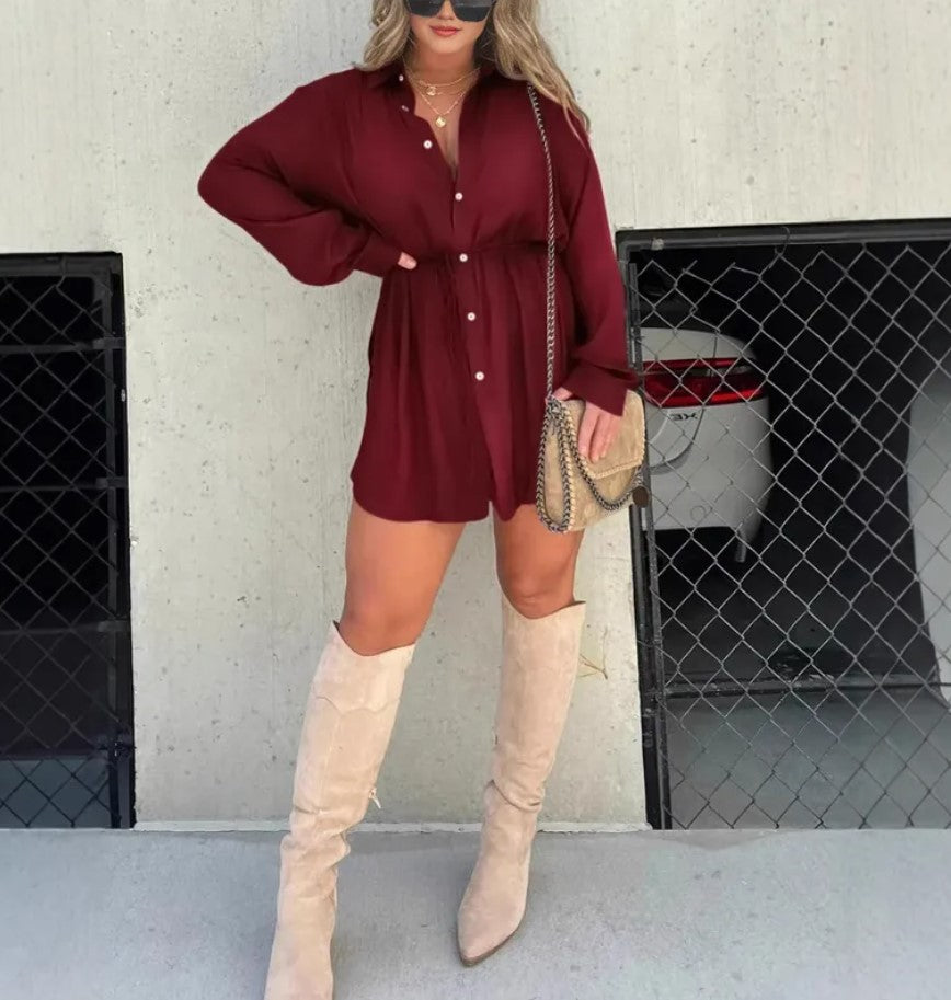 Robe-chemise élégance structurée