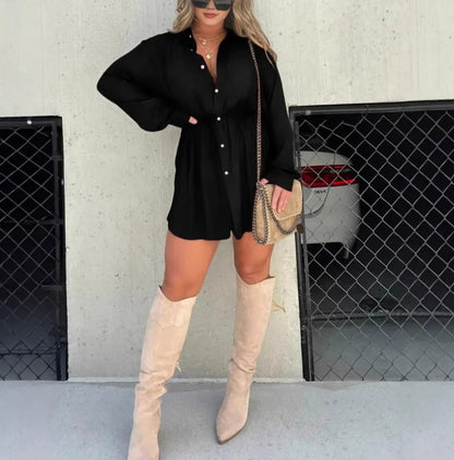 Robe-chemise élégance structurée