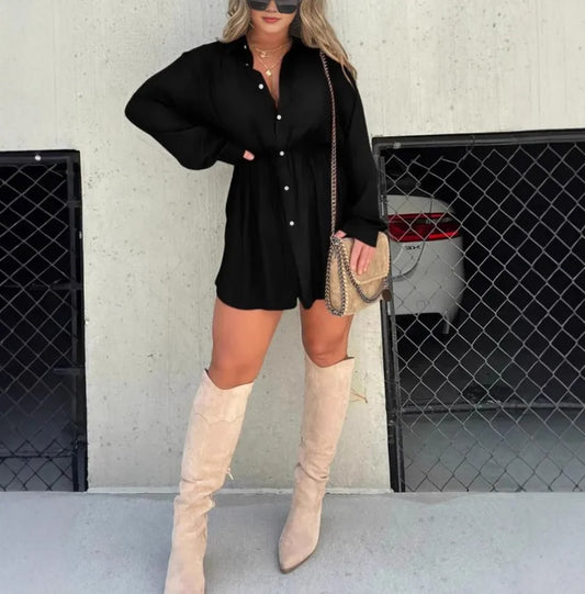 Robe-chemise élégance structurée