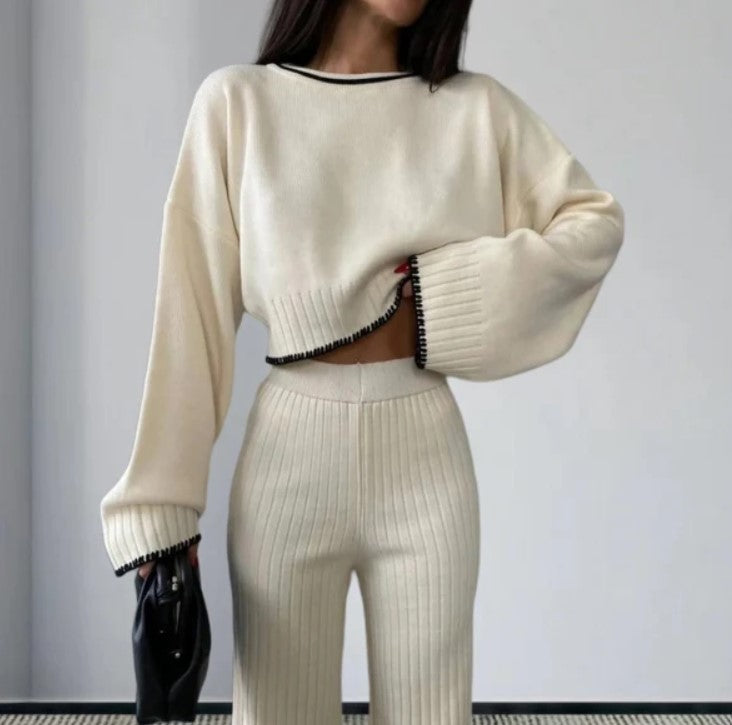 BORDU | Ensemble tricote contrasté