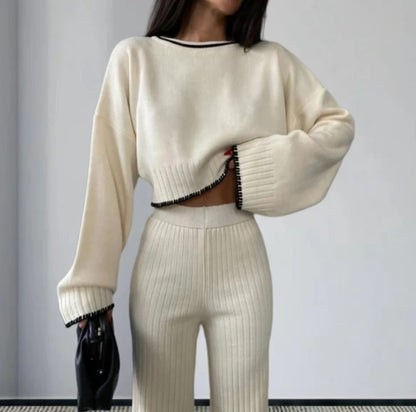 BORDU | Ensemble tricote contrasté