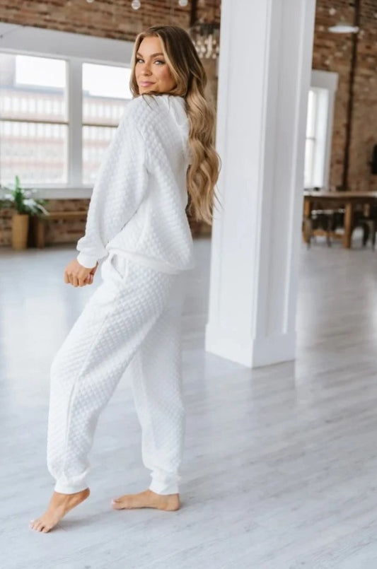 JOGGER | Ensemble matelasse blanc