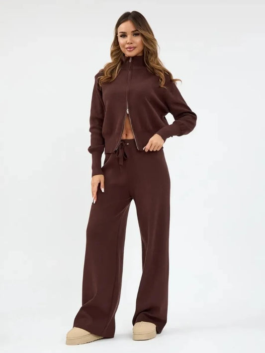 ALBA | Pantalon large, veste zippée.