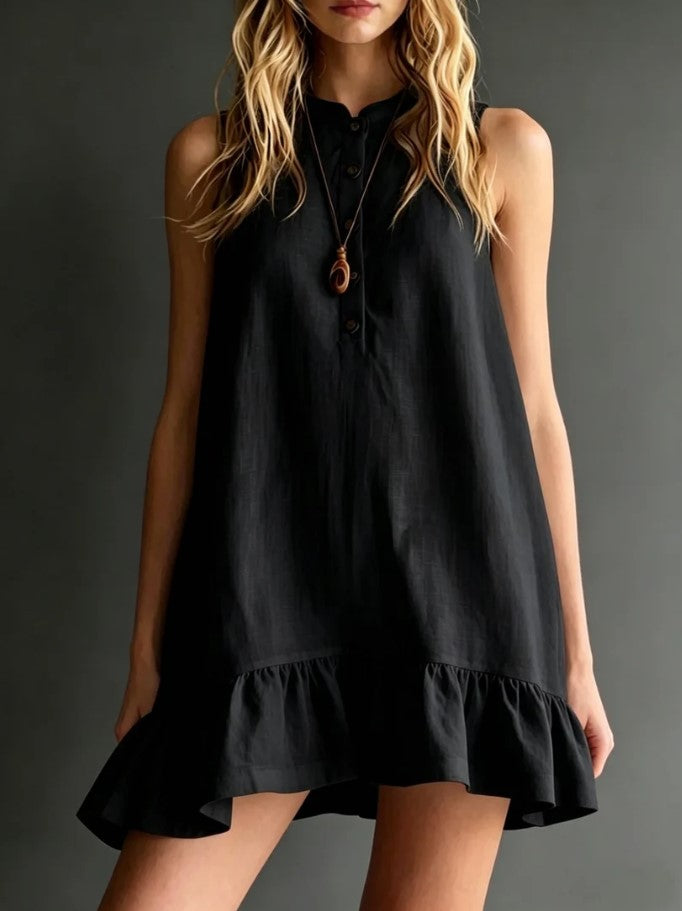 Robe sans manches a volants