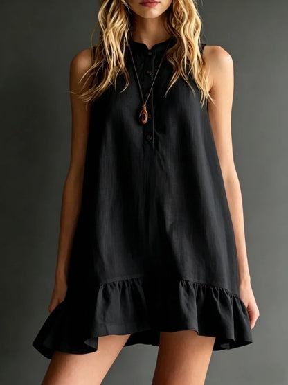 Robe sans manches a volants