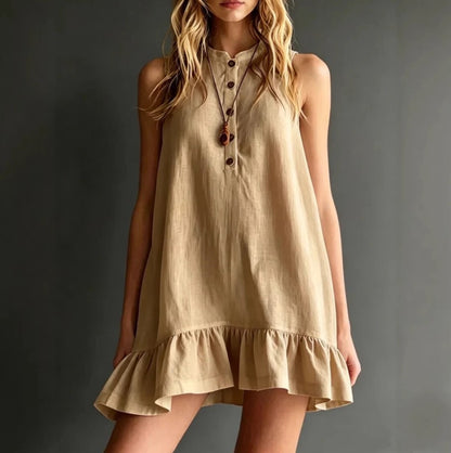 Robe sans manches a volants
