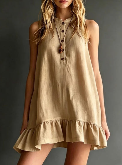Robe sans manches a volants