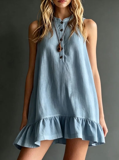 Robe sans manches a volants