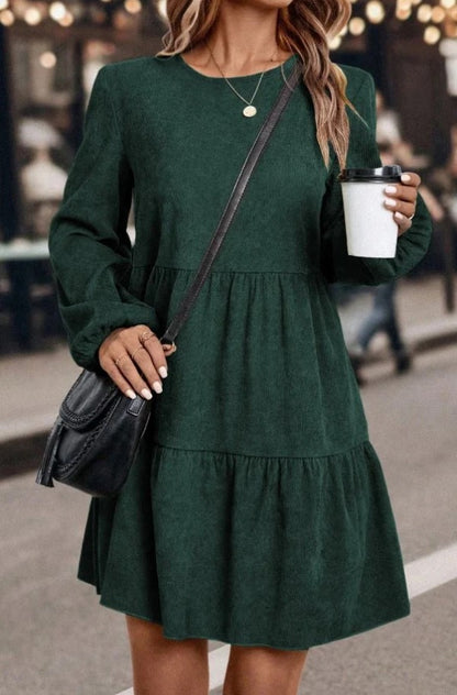 MIST | Mini robe green a manches lanternes