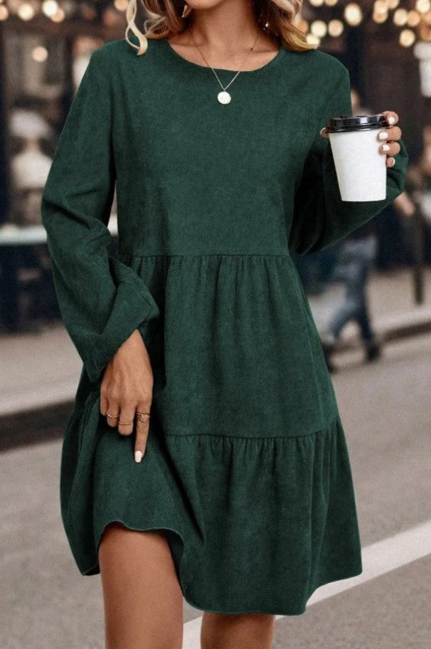 MIST | Mini robe green a manches lanternes