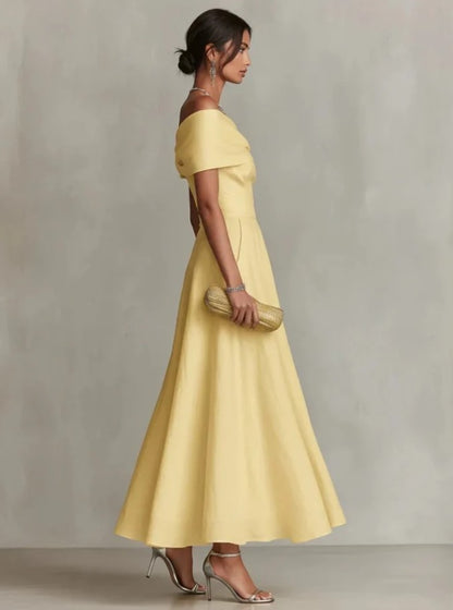 MAXI | Robe une épaule élégance solaire