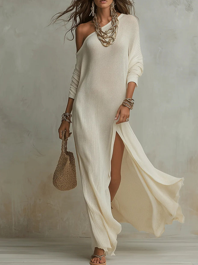 COSMOS | ROBE LONGUE ASYMETRIQUE FENTE