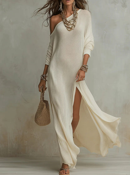 COSMOS | ROBE LONGUE ASYMETRIQUE FENTE