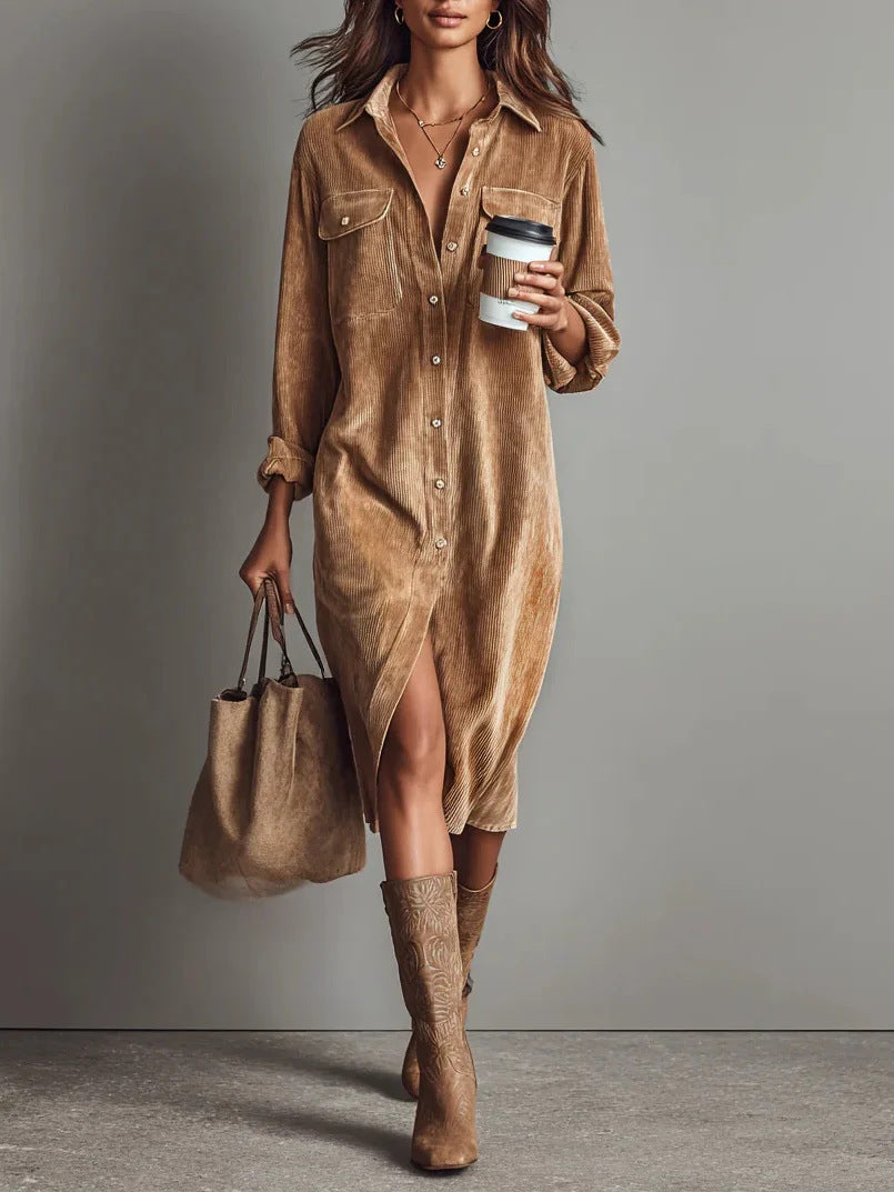 LOVA | ROBE CHEMISE VELOURS