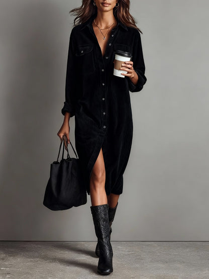 LOVA | ROBE CHEMISE VELOURS