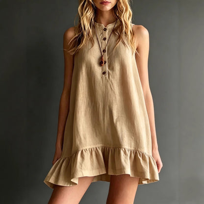 Robe Sans Manches à Volants