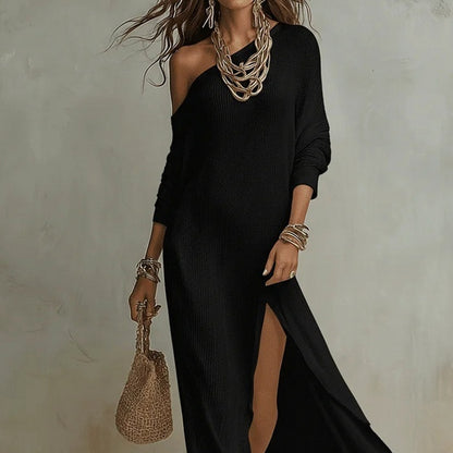 COSMOS | ROBE LONGUE ASYMETRIQUE FENTE